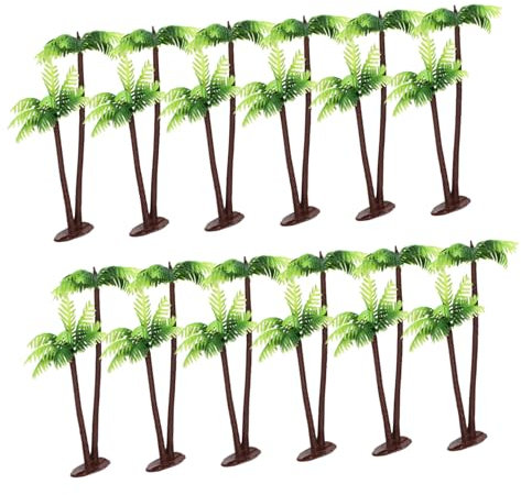 PartyKindom Mini-Palmen Aus Kunststoff: 12 Stück Kokospalmen-Modell Künstliche Bäume Landschaftsmodell Für Kuchendekoration Gebäudemodelllandschaft
