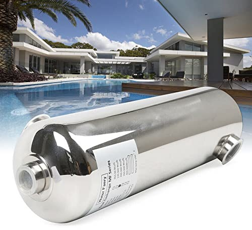 Caskunbsy Pool-Wärmetauscher,Edelstahl Schwimmbadheizung,Schwimmbad Wärmetauscher 485 x 134 mm,Wärmetauscher für Spas, Pools