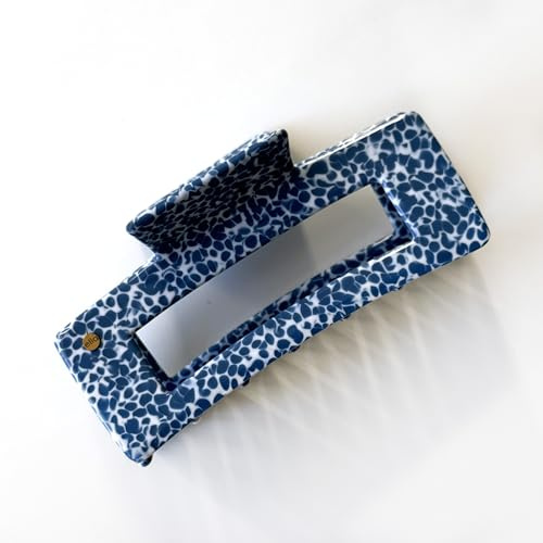 ella cases Alma Haarklammer Groß Eckig Dotty Midnight Haarschmuck Haarspangen Damen für dickes und dünnes Haar Bruchsicher aus nachhaltigem Baumwoll Acetat