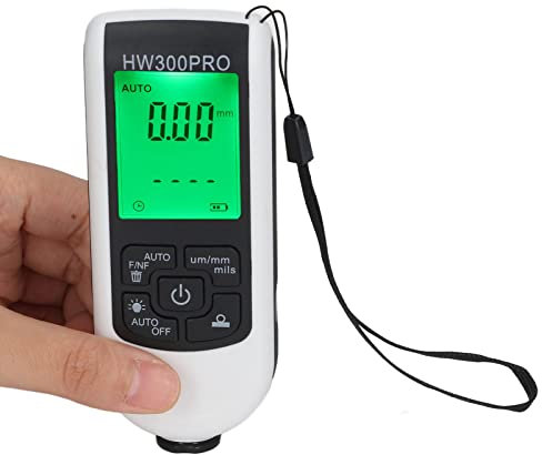 2025 Paint Thickness Gauge, Digital Coating Paint Depth Gauge with Portable Rope, Paint Thickness Meter Automatic Shutdown Function Paint Coating Meter for Outdoor (White)