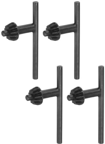 sourcing map Chuck Key 6mm Key 12 Teeth for 1.5-13mm Drill Chuck Black 4pcs
