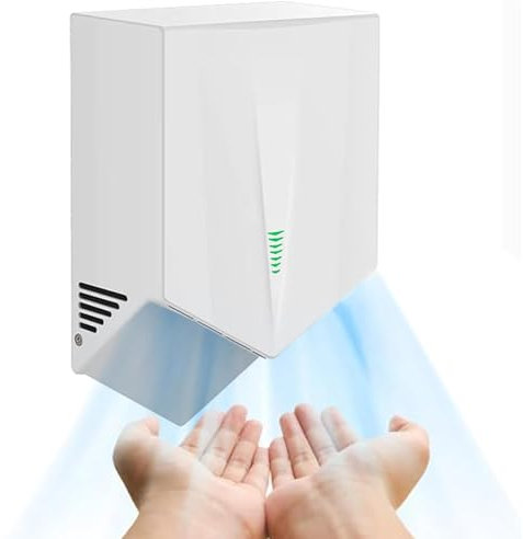 Asciugamani Elettrico Commerciale, Asciugamani Automatico con sensore 1500W, Asciugamani Elettrico Professionale, 10-15 Secondi per Asciugare Le Mani,White