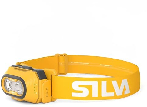 Silva Pannlampa LED uppladdningsbar USB C – Explore 5–700 lumen pannlampa rött ljus – 4 ljusstyrkenivåer – vit, orange och röd LED-pannlampa – batteriindikator – pannlampa uppladdningsbar