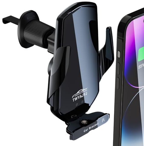 TWYAJYJ Handyhalterung Auto mit Ladefunktion, 15W Qi Induktive Ladegerät Auto Automatische Klemmung, Autohalterung Induktives Laden Schnellladung für iPhone Samsung LG Xiaomi OnePlus
