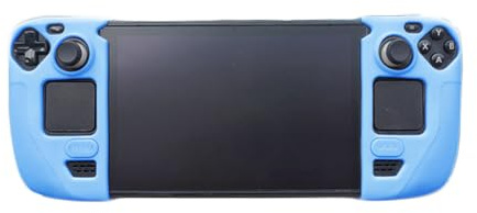 THLMT Grip Case Kompatibel für Steam Deck/OLED, Spielkonsole Silikon-Griff Schutzhülle Anti-Rutsch Staubdicht Handheld Game Machine Griff Griffe Hülse Haut Shell Protector (blau)