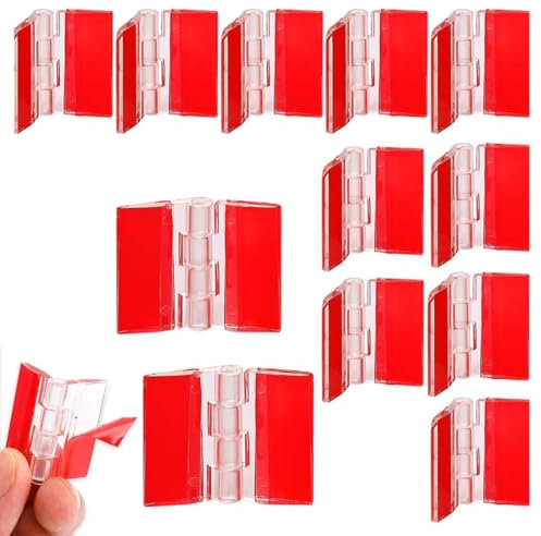 Bisagra, 12 x 30 mm de acrílico transparente, bisagras de piano pequeñas, de plástico transparente, para armarios, cajones, muebles, bricolaje