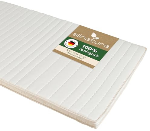 allnatura Matratzentopper Latexcomfort - Matratzenauflage 90x200 cm in Firm (H4), 100% Naturlatex, Bezug aus Lyocell/Tencel - Perfekt für Matratzen und Boxspringbetten - In Deutschland hergestellt
