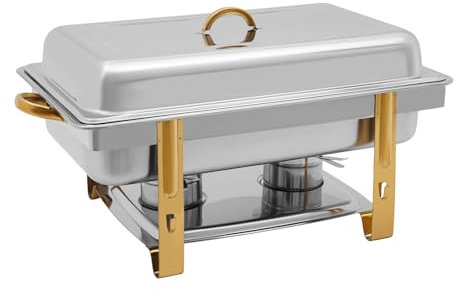 Oxylonty 9L Edelstahl Chafing Dish Speisenwärmer, Warmhaltebehälter Chafing Dish Speisenwärmer Speisenisolierung für Gastronomie, Buffet und Party Speisenisolierung ﻿