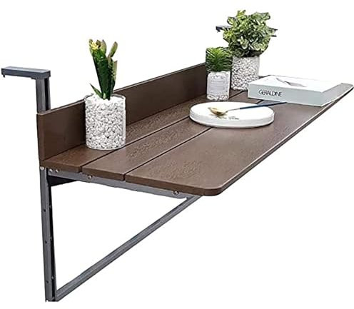 ‎100 x 37 cm Balkon-Stehtisch for Geländer, Beistelltische for den Außenbereich, Hängetisch for Balkongeländer, klappbarer Balkontisch for Aufhängen, verstellbarer Decktisch for Terrasse, Garten