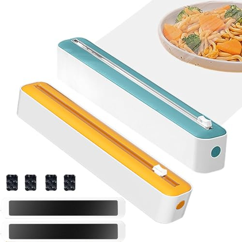 2 PCS Distributeur Film Alimentaire,Coupe-Film en Aluminium, Aspiration Magnétique + Ventouse Double Usage,Distributeur de Film Etirable, pour Film Étirable, Feuille d'Étain,Cuisine