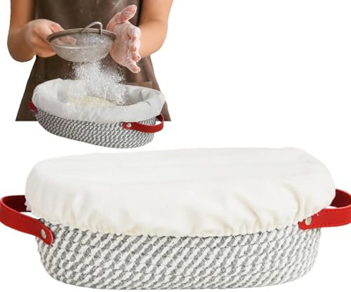 Cesto A Prova Di Pane, Scatola A Doppia Maniglia, Corda Di Cotone Con Rivestimento In Stoffa E Coperchio, Infezione Sterile, Per La Prova A Lievitazione A Lievitazione Naturale E Deposito Di Pane