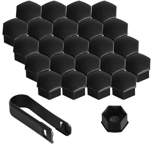 24PCS Lug Nut Covers Caps for Tesla Cybertruck Model Y Model 3, 21MM Waterproof Hub Screw Caps with Removal Tool, Matte Black