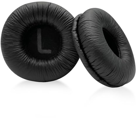 Ersatz-Ohrpolster für JBL Kopfhörer – Proteinleder & Memory-Schaum, Kompatibel mit JBL TUNE510BT/T520BT/T600/T500BT/T450BT/JR300BT, 70mm Weiche Ohrkissen (1Paar, Schwarz)