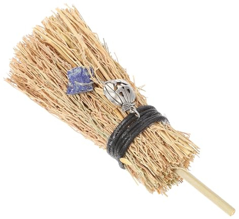 SUPVOX Scopa Strega Mini Decorativa Halloween in Materiale Durevole Accessorio Costume per Party Prop con Tematici Ragnatele e Zucca