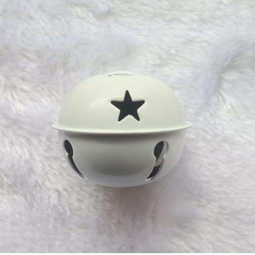 WANYI 10 Stück Glöckchen zum Basteln 5cm Metallglöckchen Bunt Glöckchen mit Öse Haustier Glocken Weihnachtsglocken Deko für DIY Handwerk Festival Dekoration Hundehalsbänder（Weiß 01）