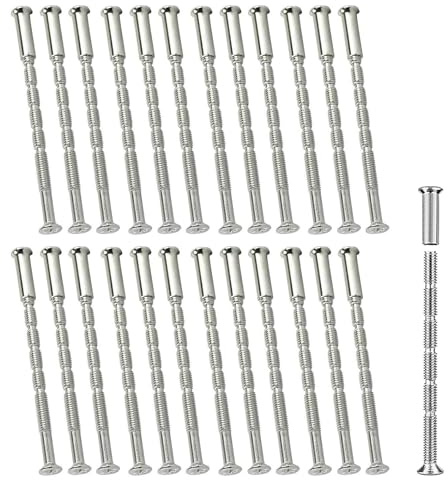 30 Sets M3 Door Handle Screws and Sleeves, Nickel Plated Fixing Kit, Durable Door Handle Bolt Through Fixings for Cabinets Drawers Cupboards Internal Doors (Silver)