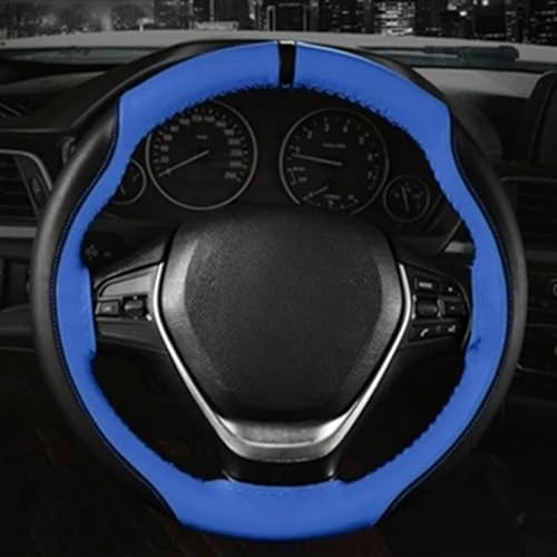 Rivestimento Protettivo Volante Coprivolante Per Auto Copertura Protettiva Per Volante Resistente All'usura Assorbente Del Sudore Sicuro Semplice Ed Elegante Decorazione Per Auto(Blue Thread)