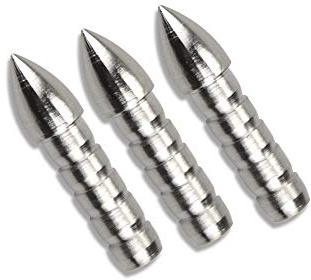 FQH Archery Target Arrow Point ID 6.2mm 100 Grain Stainless Steel Inserted Arrowheads for Target Archery Training(12/24/50pcs) (12 pcs)
