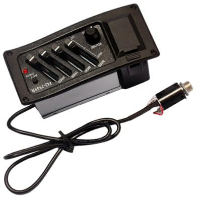 Mobestech Tonabnehmer Für Gitarre Gitarren-vorverstärker-tonabnehmer Eq Tonabnehmer Für Folk-gitarre Mit Vorverriegelung Und Lautstärkeregler Schwarz