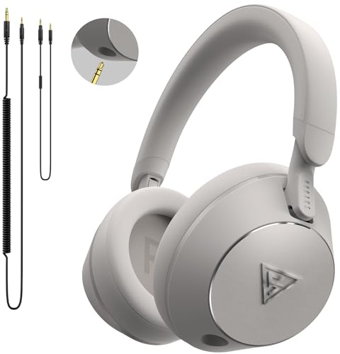 DOQAUS Cuffie da DJ professionali cablate per monitor da studio, over-ear, per registrazione musicale e mixaggio, driver da 50 mm, cuffie stereo con doppio jack per chitarra elettrica, tastiera