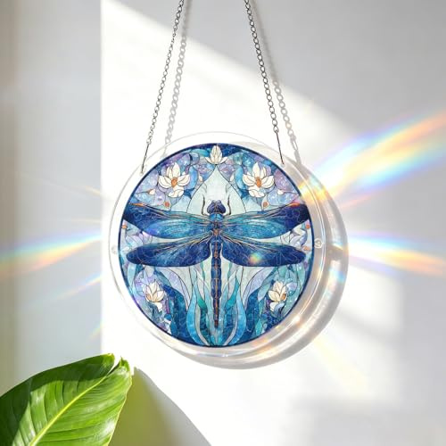 Sonnenfänger Basteln Puzzle Buntglas Fensterdeko, Acrylic Stained Glass Puzzle Suncatcher Fenster, Fensterbilder Glas Fensterschmuck Fensterbild zum Aufhängen Outdoor Indoor (#06)