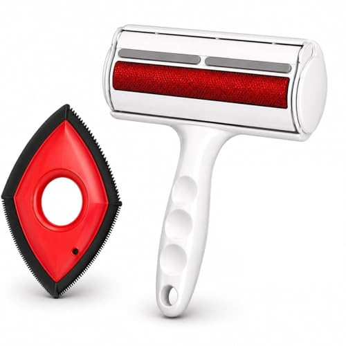Pet Hair Remover Roller with Carpet Scraper – Dog & Cat Fur Cleaning Tool for Couch, Carpet, Furniture & Clothes