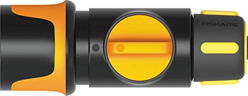 Fiskars Schlauchanschluss, Universalgröße, Ø 9 mm (3/8), SoftGrip-Kontaktpunkte, 60 g, Schwarz/Orange/Gelb, On/Off, 1027085