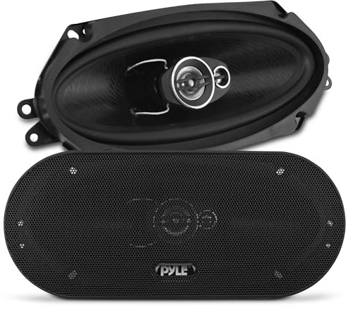Pyle 3-Way Universal Car Stereo Speakers - 300W 4 x 10 Triaxial Loud Pro Audio Car Speaker Universal OEM Quick Replacement Component Speaker Vehicle Door/Side Panel Mount Compatible, PL410BK (Pair)