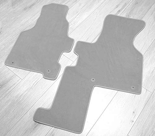 kh Teile Fußmatten, Velours Grau passend bei T4 Multivan Caravelle Bus 1990-2003 (2-Sitzer vorne) Premium Qualität Automatten