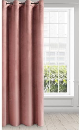 Eurofirany Melanie - Tenda in velluto, opaca, 140 x 250 cm, colore: rosa scuro