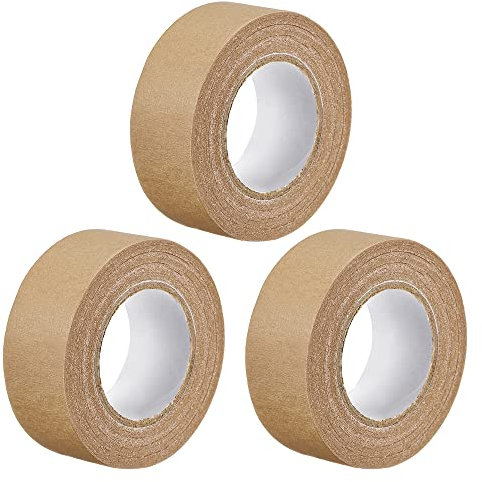 sourcing map 20m x 25mm Krepppapier Klebeband Braun, 3 Rollen Universal Maler Kreppband Selbstklebend Malerkrepp Abklebeband für Malerarbeiten Dekoration zum Streichen Lackieren Renovieren
