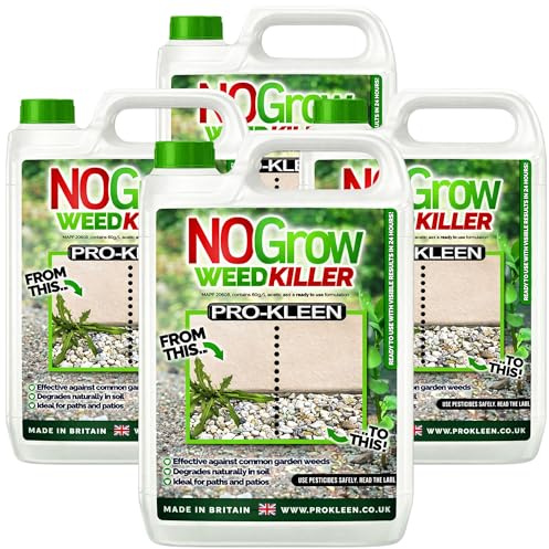Pro-Kleen NOGrow Weed Killer 20L, See Results In Hours, Double Strength, Glyphosate Free, Kills Moss, Effective on Annual and Perrenial Weeds, Eco-Friendly, Organic, Children and Pet Safe Once Dry