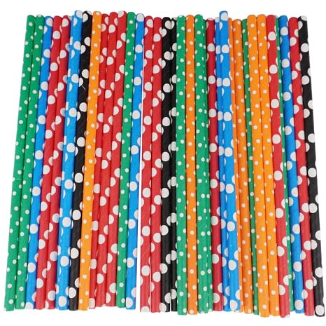 Trimming Shop 1 000 pack papperssugrör dricka för fester | Papperssugrör | Cocktail sugrör | engångssugrör | flerfärgade randiga sugrör för födelsedag bröllopsfest