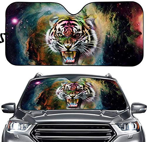Hixingo Auto Frontscheibe, 3D komisch Tier Motiv Sonnenschutz für Windschutzscheibe, Frontscheibenabdeckung, Faltbares Design Auto Sonnenschutz, UV-Schutz, für meisten Autos (Elefant)