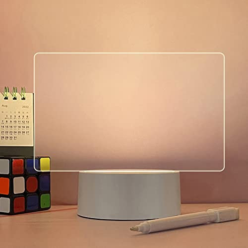 Starnearby Luce Notturna LED per Atmosfera, Bacheca Creativa Luce Notturna in Acrilico, Lavagnetta Luminosa Acrilico, Lavagna LED Cancellabile a Secco Decorazione Regalo