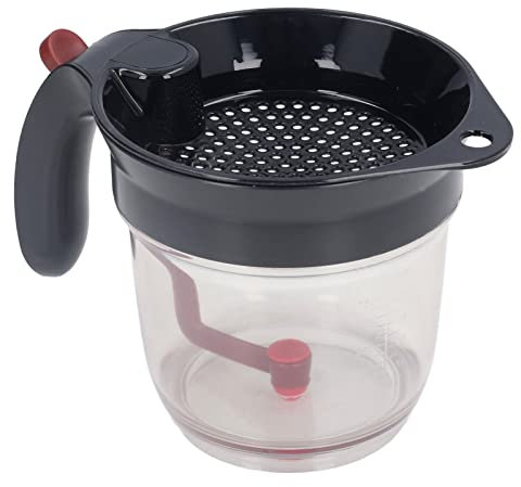 Séparateur de Graisse 4 Tasses Avec Dégagement Inférieur, 1000ml en Plastique Graisse Soupe Séparateur D'huile Tasse à Mesurer Passoire à Sauce pour Dinde Viande Bœuf Poulet Légumes