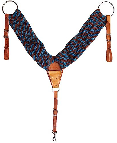 CHALLENGER Horse Western Mohair 25 Stränge Tan Brusthalsband Geschirr Leder Uptugs 55RT03TR