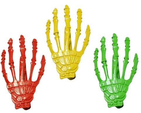 FRCOLOR 3pièces Barrette Cheveux Claws Alliage De Main De Squelette Pour Halloween Accessoires De Coiffure Punk