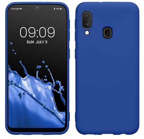 kwmobile Custodia Compatibile con Samsung Galaxy A20e Cover - Back Case per Smartphone in Silicone TPU - Protezione Gommata - blu baltico