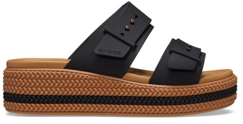 Crocs Damen Brooklyn Woven Buckle Sandal, Schwarz, 39/40 EU
