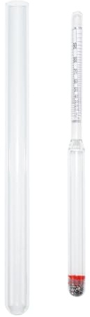MIKONI Alkoholmeter (0-100Vol%) Refraktometer aus Glas, Alkoholmessgerät zu reinem Alkohol, Alkoholmesser, Reagenzglas aus Glas, Messzylinder