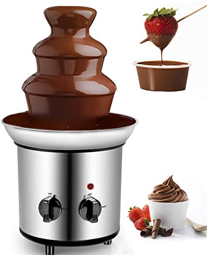 AINITAIFENG Four-Layer Chocolate Fountain Machine, Electric Chocolate Melting Pot - Easy to Assemble/Easy to Clean/4 Lb Capacity, for Chocolate Sauce, Stainless Steel (TypeB)