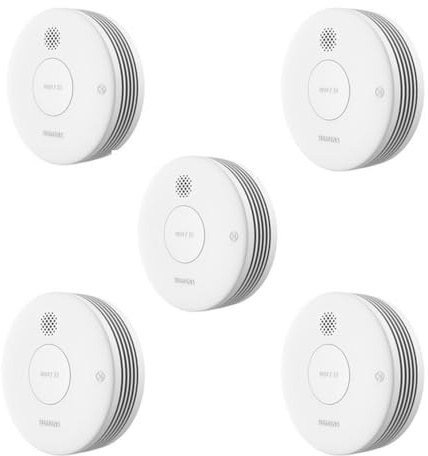 SIEMENS – Siemens Delta reflex rökdetektorer – komplett set 5 x 5TC1292-8 Siemens rökdetektor, med 10 års batteri, vit