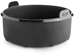 IBILI Runder Behälter für Luftfritteuse, 20 cm, aus 100% Platin-Silikon, Schwarz