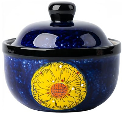 Dowbom Sucrier avec couvercle hermétique - Pot à sucre - Pot à sucre - Pot à sucre - Pot à sucre - Pot de rangement - Pot à sucre (fleur bleue)