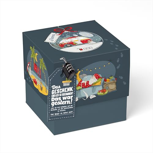 SURPRISA Rätselbox Geldgeschenke Weihnachten, Gutschein-Verpackung, Rätsel | Extra große Geschenkverpackung für Geldgeschenke, Gutscheine und Geschenke, Weihnachtsgeschichte-Rätsel, Größe L (20 cm)