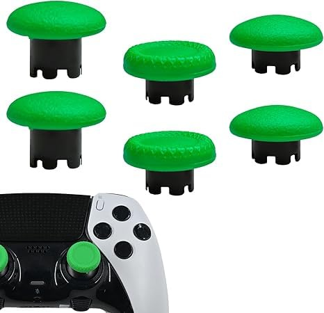 6 in 1 Interchangeable Thumbsticks for PS5 Dualsense Edge Controller,Thumbsticks Analog Joysticks Kits,Replacement Joysticks Parts for PS5 Dualsense Edge Controller(Green)