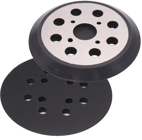 Taokyid Paquete de 2 almohadillas de repuesto para lijadora de metal de 8 agujeros de 5 pulgadas, compatible con lijadora orbital aleatoria Ryobi RS240 RS280 RS280VS RS290 P410 PCL406, piezas de