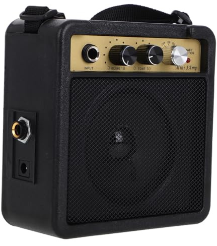 Veemoon Kleiner Gitarrenverstärker 5w Verstärker für E-Gitarre aus Kunststoff und Metall Kompakt und Tragbar für Übung und Bühne