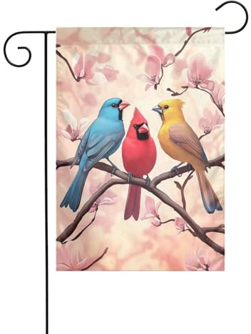 Garten Dekor 30X45Cm Rot Blau Gelb Vögel Outdoor Flagges Doppelseitige Garden Flag Für Party, Weihnachten, Dekoration